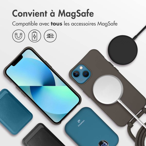 imoshion Coque de couleur avec cordon amovible MagSafe iPhone 13 - Black Coffee