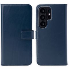 Selencia Étui portefeuille en cuir véritable Samsung Galaxy S26 Ultra - Bleu foncé