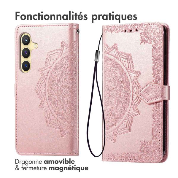 imoshion Etui de télephone Mandala Samsung Galaxy S24 / S25 - Rose Doré