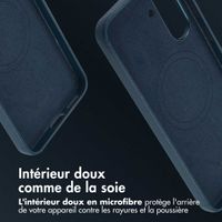 Accezz Coque arrière en cuir avec MagSafe Samsung Galaxy A36 / A56 - Nightfall Blue