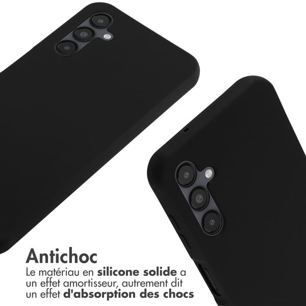 imoshion ﻿Coque en silicone avec cordon Samsung Galaxy A14 (5G) - Noir