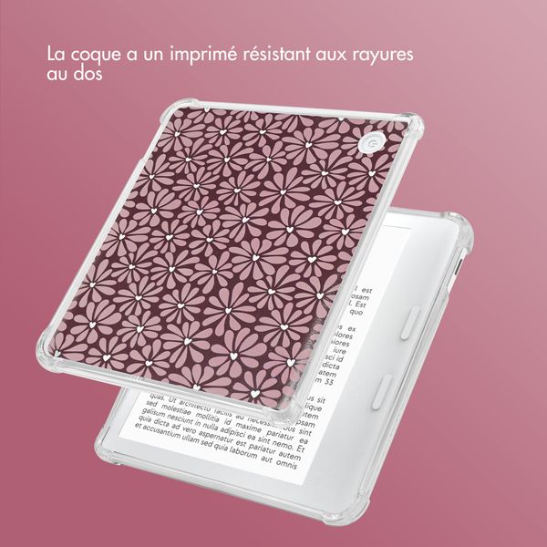 imoshion Coque Design Clear Kobo Libra Colour - Bloom Love Blush