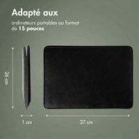 Accezz Leather Pochette ordinateur Apple MacBook 15 pouces - Noir