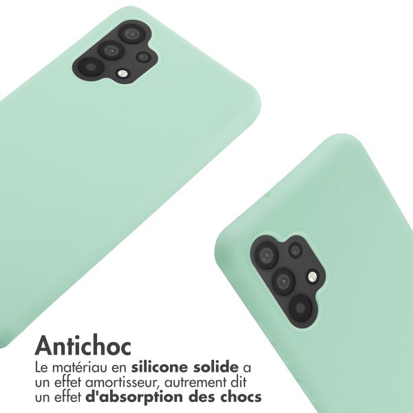 imoshion ﻿Coque en silicone avec cordon Samsung Galaxy A32 (4G) - Menthe verte