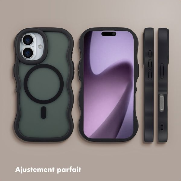 Selencia Coque arrière Wavy avec MagSafe Apple iPhone 17 - Noir