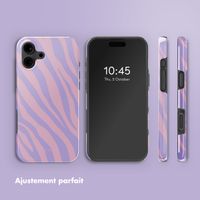 Selencia Coque arrière Vivid Tough avec MagSafe iPhone 16 - Zebra Light Pink Lilac