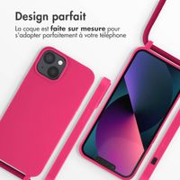 imoshion ﻿Coque en silicone avec cordon iPhone 14 - Rose Fluo