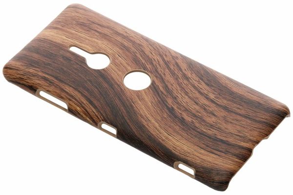 Coque design en bois Sony Xperia XZ3 - Brun foncé
