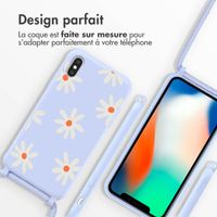imoshion Coque design en silicone avec cordon Apple iPhone X / Xs - Lila Flower Distance