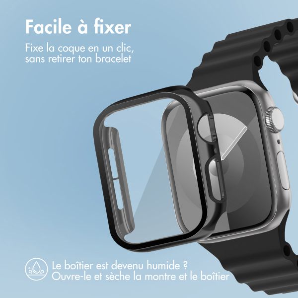 imoshion Coque rigide brillante à couverture complète pour Apple Watch Series 4 / 5 / 6 / SE - 40 mm - Noir