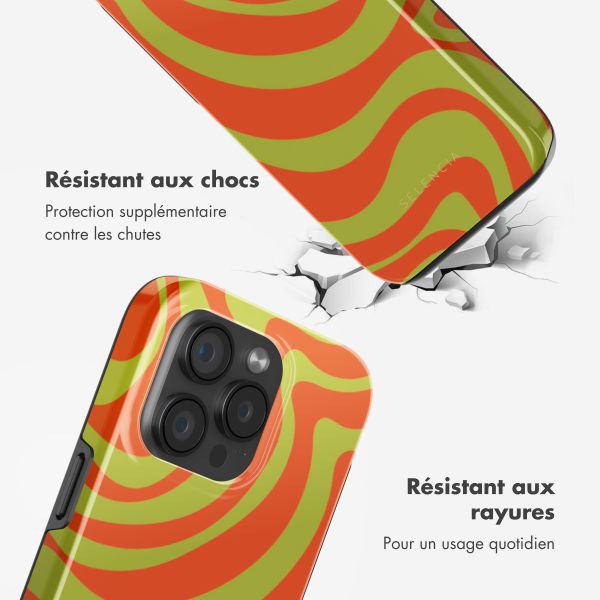 Selencia Coque arrière Vivid avec MagSafe Apple iPhone 15 Pro - Wavy Swirl Orange Fern