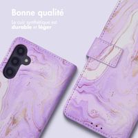 imoshion Étui de télephone portefeuille Design Samsung Galaxy A54 (5G) - Purple Marble