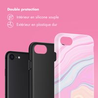 Selencia Coque arrière Vivid Apple iPhone SE (2022 / 2020) / 8 / 7 - Pastel Lipstick Marble