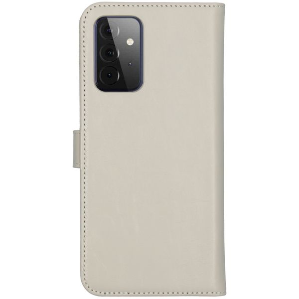 Selencia Étui de téléphone portefeuille en cuir véritable Samsung Galaxy A72 - Greige
