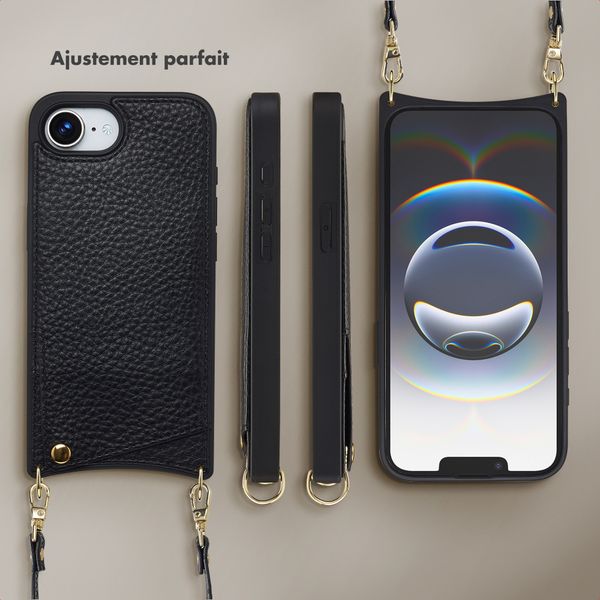 Selencia Coque de télephone Nova avec cordon et porte-cartes Apple iPhone 16e - Noir
