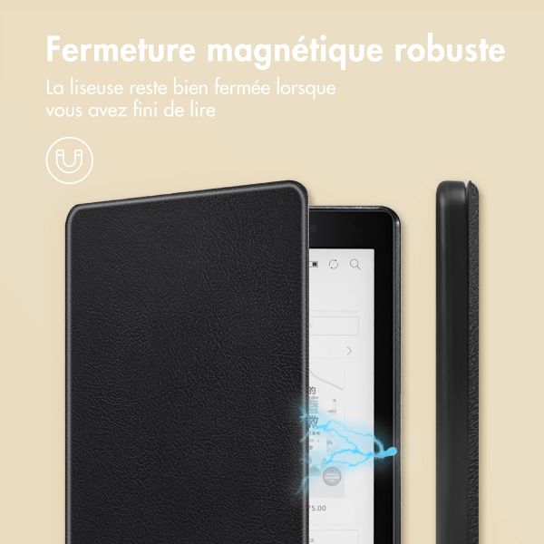 imoshion Étui de liseuse portefeuille Slim Hard Kobo Aura One - Noir
