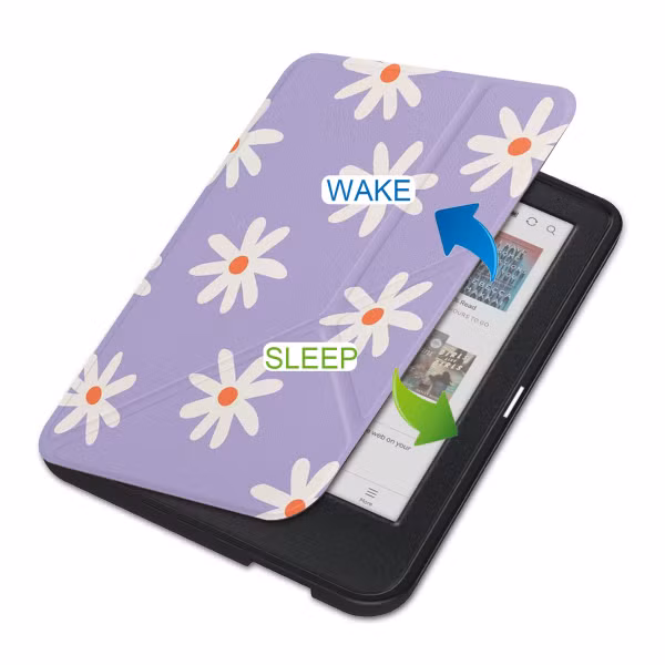 imoshion Étui de liseuse portefeuille design Pliable Kobo Clara Colour / BW - Flowers Distance