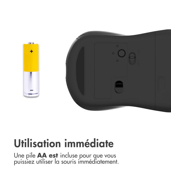 Accezz Souris sans fil - Bluetooth / Adaptateur USB-A - Gris