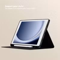 Selencia Coque tablette Sabi avec imprimé léopard Samsung Galaxy Tab A9 Plus - Midnight Black