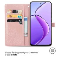 imoshion Etui de téléphone portefeuille Mandala Oppo Reno 12F 5G - Rose Dorée