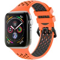 imoshion ﻿Boucle de bracelet de sport en silicone Apple Watch Series 1 á 9 / SE (38/40/41 mm) | Series 10 / 11 (42 mm) - Orange / Noir