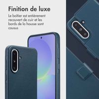 Accezz Étui de télephone portefeuille en cuir 2-en-1 avec MagSafe Samsung Galaxy A36 / A56 - Nightfall Blue