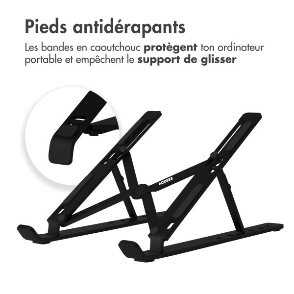 Accezz Support pour ordinateur portable - Support pour laptop - Réglable et pliable - Noir