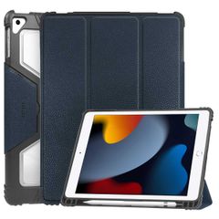 Accezz Coque tablette Rugged Trifold Apple iPad 9 (2021) 10.2 pouces / iPad 8 (2020) 10.2 pouces / iPad 7 (2019) 10.2 pouces - Bleu foncé