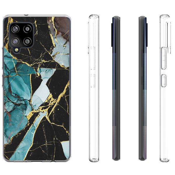 imoshion Coque Design Samsung Galaxy A42 - Marbre - Bleu