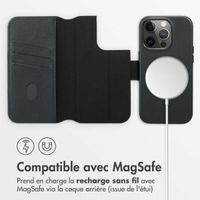 Accezz Étui de téléphone portefeuille en cuir 2-en-1 avec MagSafe Apple iPhone 14 Pro - Onyx Black