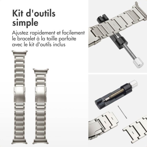 Accezz Bracelet en acier Titane mat Samsung Galaxy Watch Ultra (2024/2025) - Argent