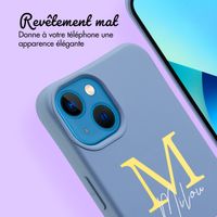 Coque de couleur personnalisée MagSafe avec cordon amovible  et lettre iPhone 13 - Ash Blue