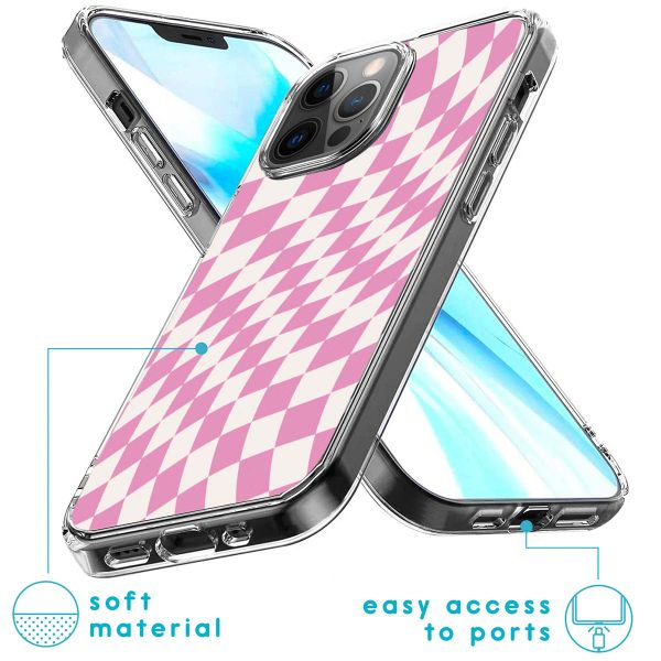 imoshion Coque Design iPhone 12 (Pro) - Retro Pink Check