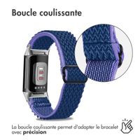 imoshion Bracelet élastique en nylon le Fitbit Charge 5 / Charge 6 - Bleu foncé