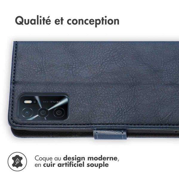 imoshion Étui de téléphone portefeuille Luxe Oppo A16(s) / A54s - Bleu foncé