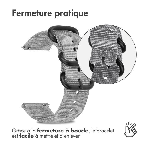 imoshion Bracelet robuste en nylon  - Connexion universelle 22 mm - Gris