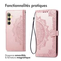 imoshion Etui de téléphone portefeuille Mandala Samsung Galaxy S24 Plus - Rose Dorée