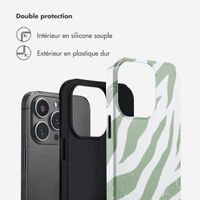 Selencia Coque arrière Vivid Tough iPhone 13 Pro - Colorful Zebra Sage Green