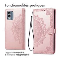 imoshion Etui de téléphone portefeuille Mandala Nokia X30 - Rose Dorée