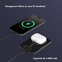 Selencia Powerbank Vivid 5 000 mAh - MagSafe et Qi2 - Noir / Chic Marble Black