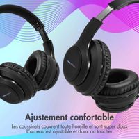 imoshion Casque pour enfants Bluetooth LED - Casque sans fil + Câble AUX - Noir