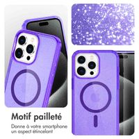 imoshion Coque Pailletée avec MagSafe Apple iPhone 15 Pro Max - Paillettes Violet