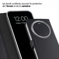Selencia Étui portefeuille en cuir véritable Xiaomi 17 Ultra - Noir