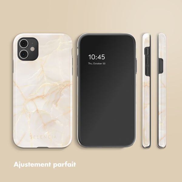 Selencia Coque arrière Vivid Apple iPhone 11 - Golden Beige Marble