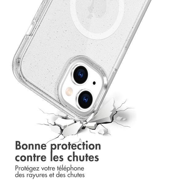 imoshion Coque Pailletée avec MagSafe Apple iPhone 14 - Paillettes Transparent