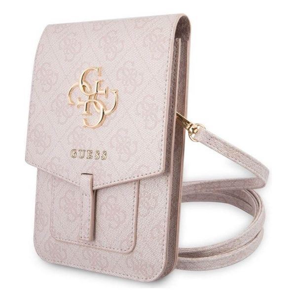 Guess Sacoche de téléphone bandoulière - Pochette d'épaule pour smartphone avec lanière logo 4G - Rose