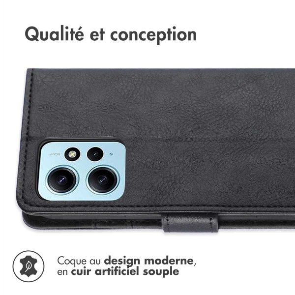 imoshion Étui de téléphone portefeuille Luxe Xiaomi Redmi Note 12 (4G) - Noir