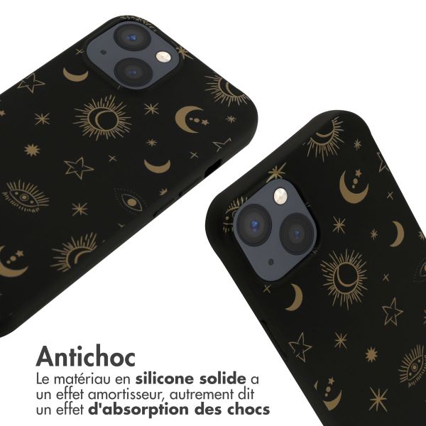 imoshion Coque design en silicone avec cordon iPhone 13 - Sky Black