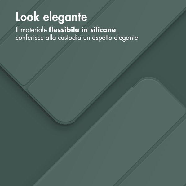 Accezz Coque tablette portefeuille Smart Silicone Samsung Galaxy Tab A9 8.7 pouces - Vert foncé