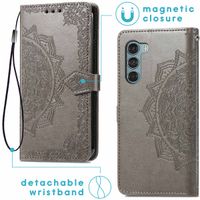 imoshion Etui de téléphone portefeuille Mandala Motorola Moto G200 - Gris